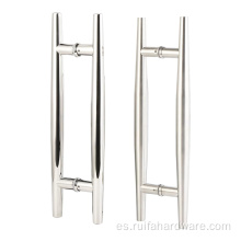Manija de puertas de vidrio: construcción de acero inoxidable